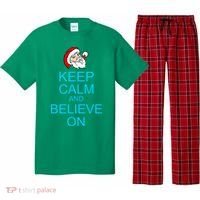 Keep Calm And Believe On Santa Christmas Pajama Set thumb 0