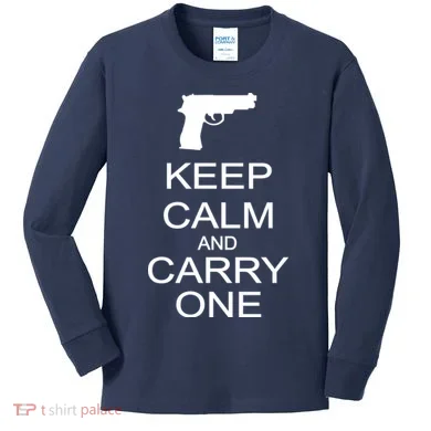 Keep Calm And Carry One Kids Long Sleeve Shirt