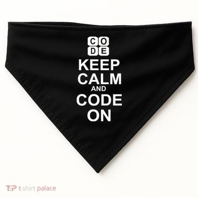 Keep Calm and Code On USA-Made Doggie Bandana