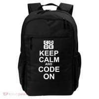 Keep Calm and Code On Backpack thumb 0