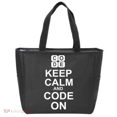 Keep Calm and Code On Tote Bag