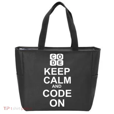 Keep Calm and Code On Tote Bag