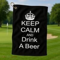Keep Calm and Drink Beer Golf Towel thumb 1