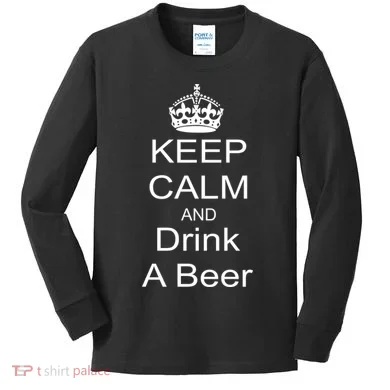 Keep Calm and Drink Beer Kids Long Sleeve Shirt