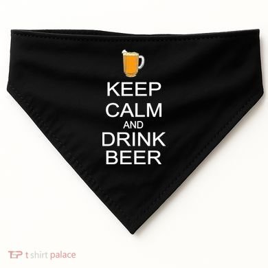 Keep Calm And Drink Beer Pitcher USA-Made Doggie Bandana