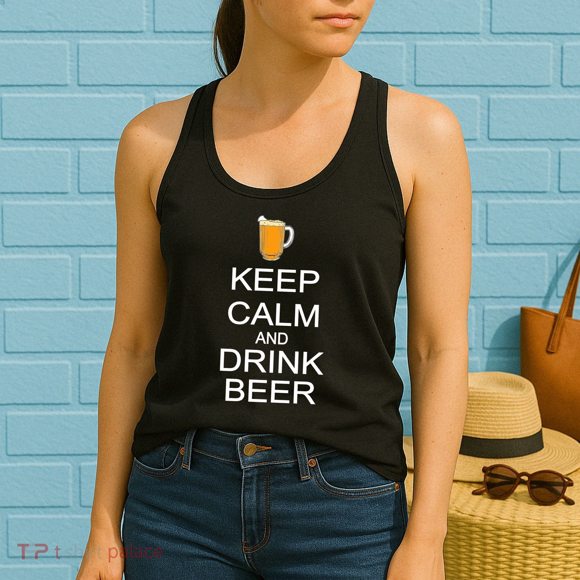 Keep Calm And Drink Beer Pitcher Women's Tank Top