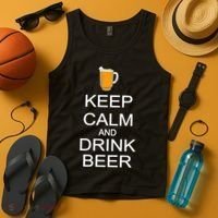 Keep Calm And Drink Beer Pitcher Tank Top thumb 4