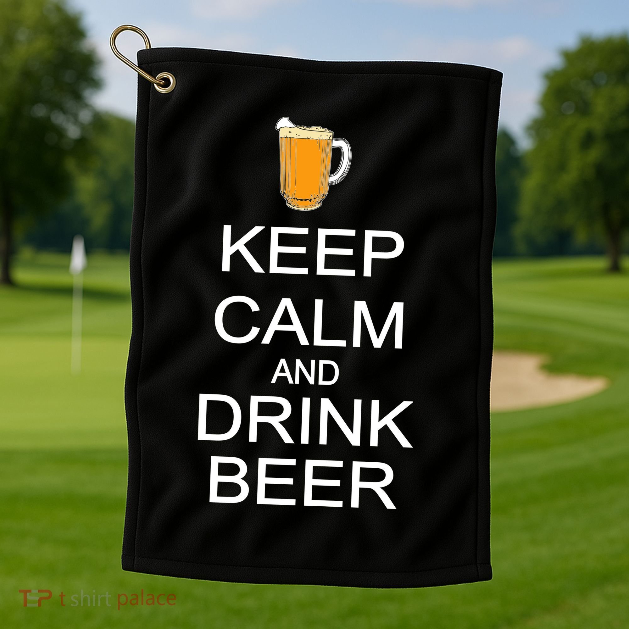 Keep Calm And Drink Beer Pitcher Golf Towel