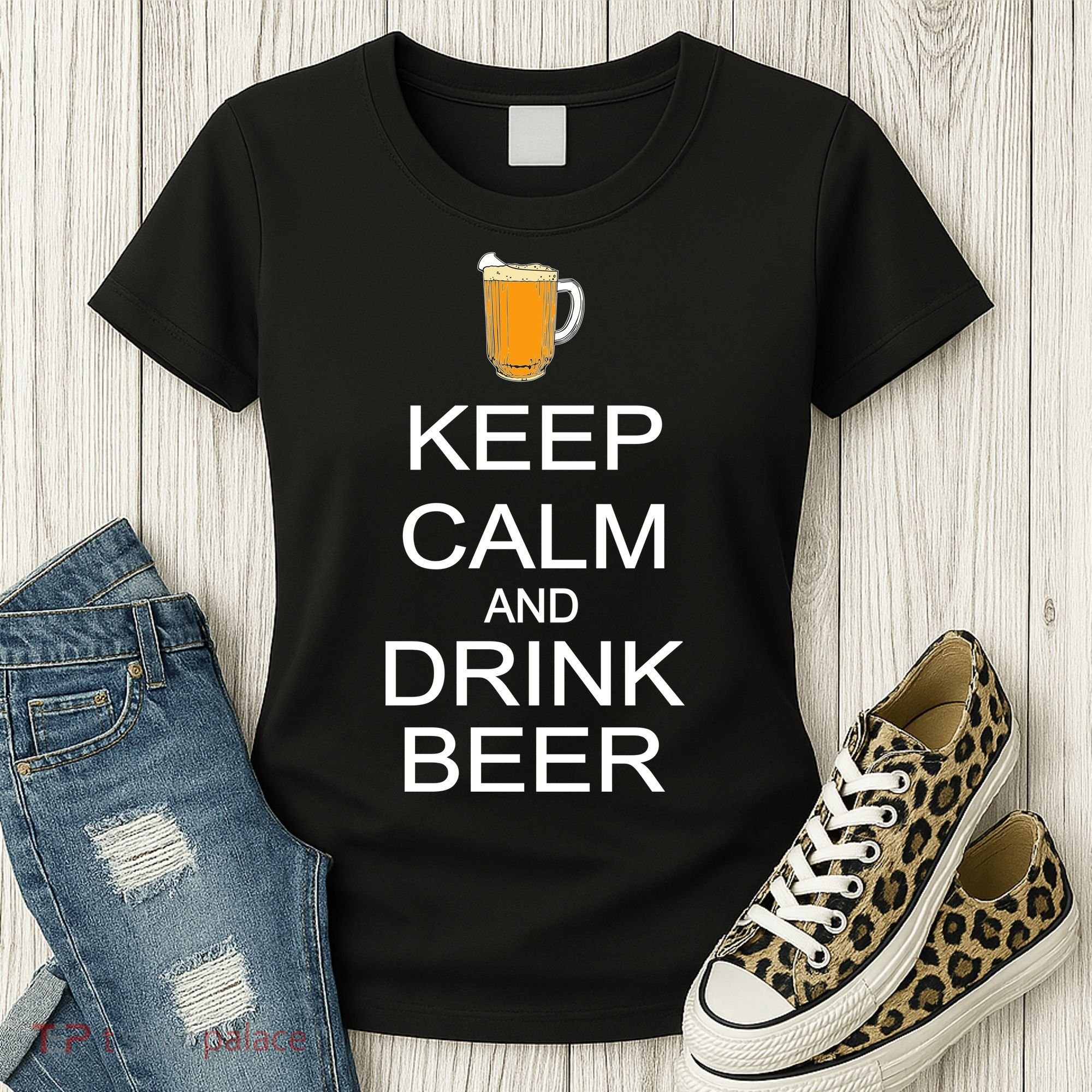 Keep Calm And Drink Beer Pitcher Women's T-Shirt