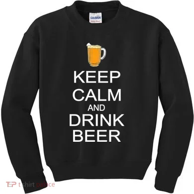 Keep Calm And Drink Beer Pitcher Kids Sweatshirt