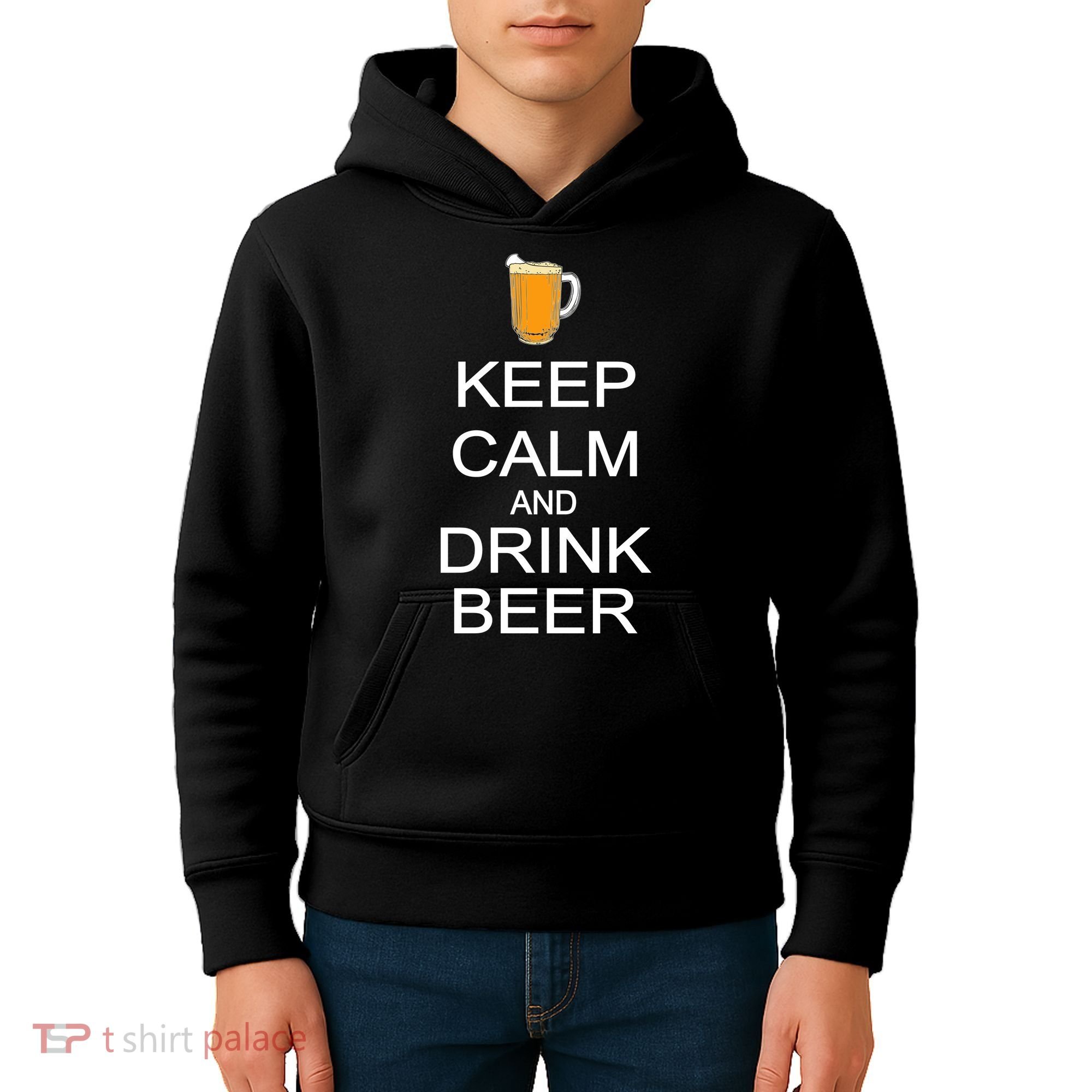 Keep Calm And Drink Beer Pitcher Kids Hoodie