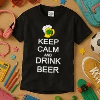 Keep Calm And Drink Beer St. Patrick's Day Kids T-Shirt thumb 3