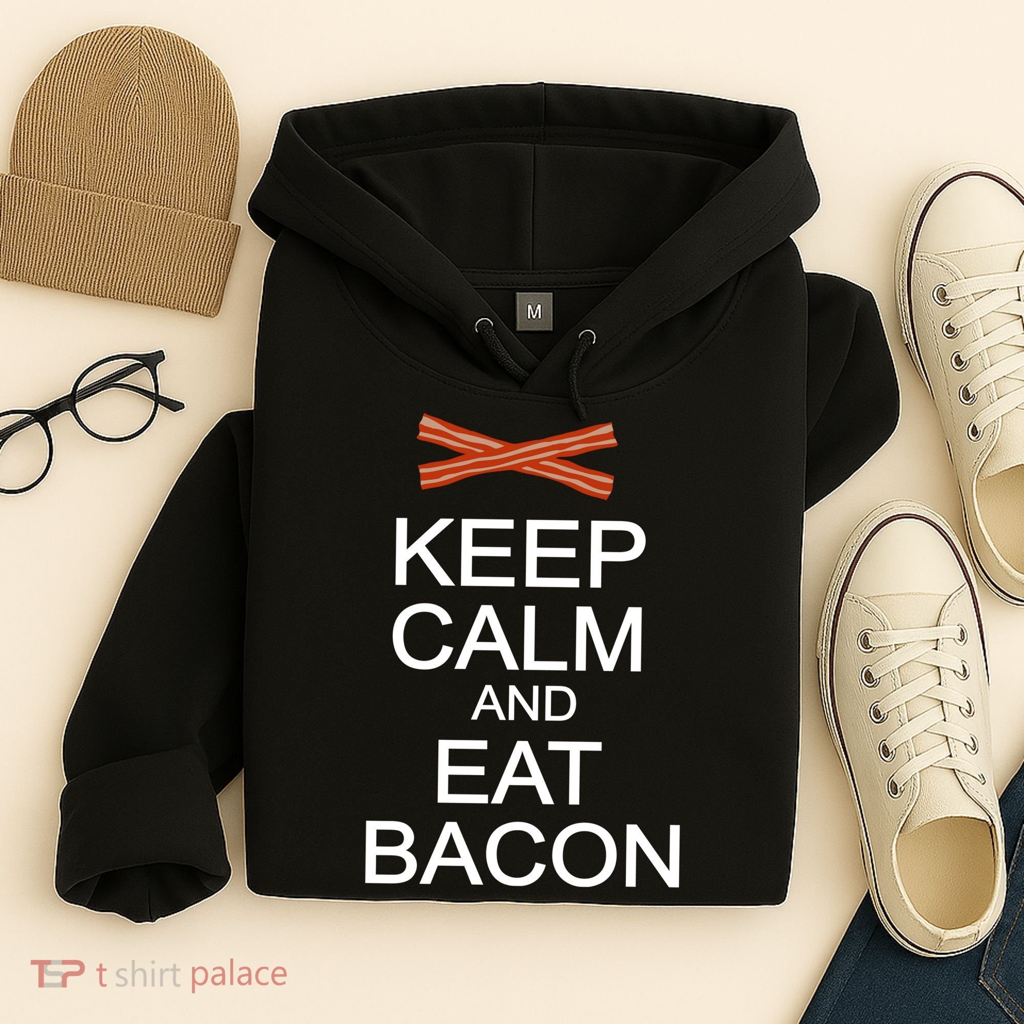 Keep Calm And Eat Bacon Hoodie