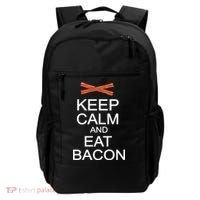 Keep Calm And Eat Bacon Backpack thumb 0