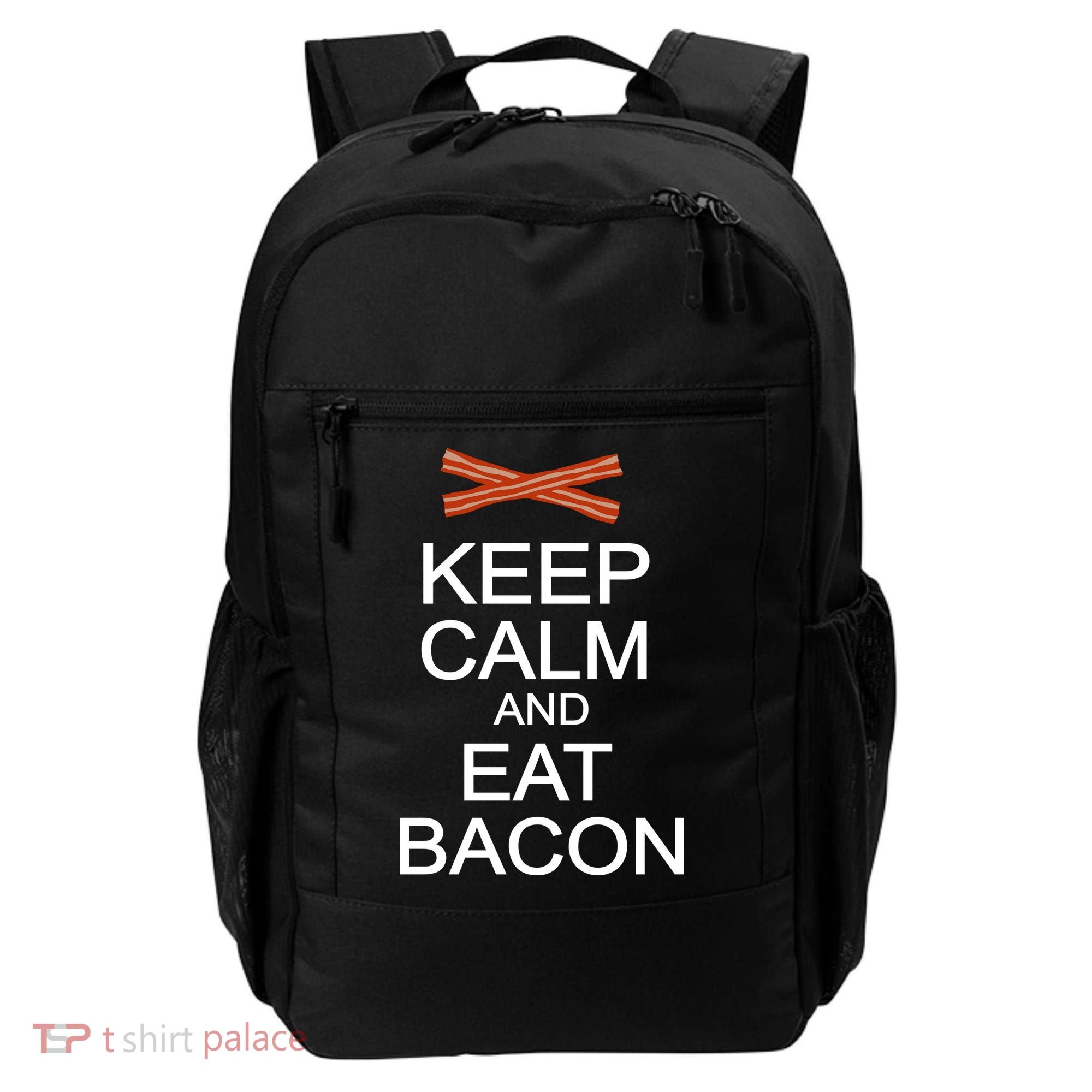 Keep Calm And Eat Bacon Backpack