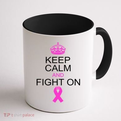 Keep Calm And Fight On Support Coffee Mug back