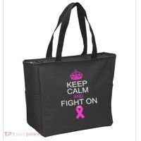 Keep Calm And Fight On Support Tote Bag thumb 2