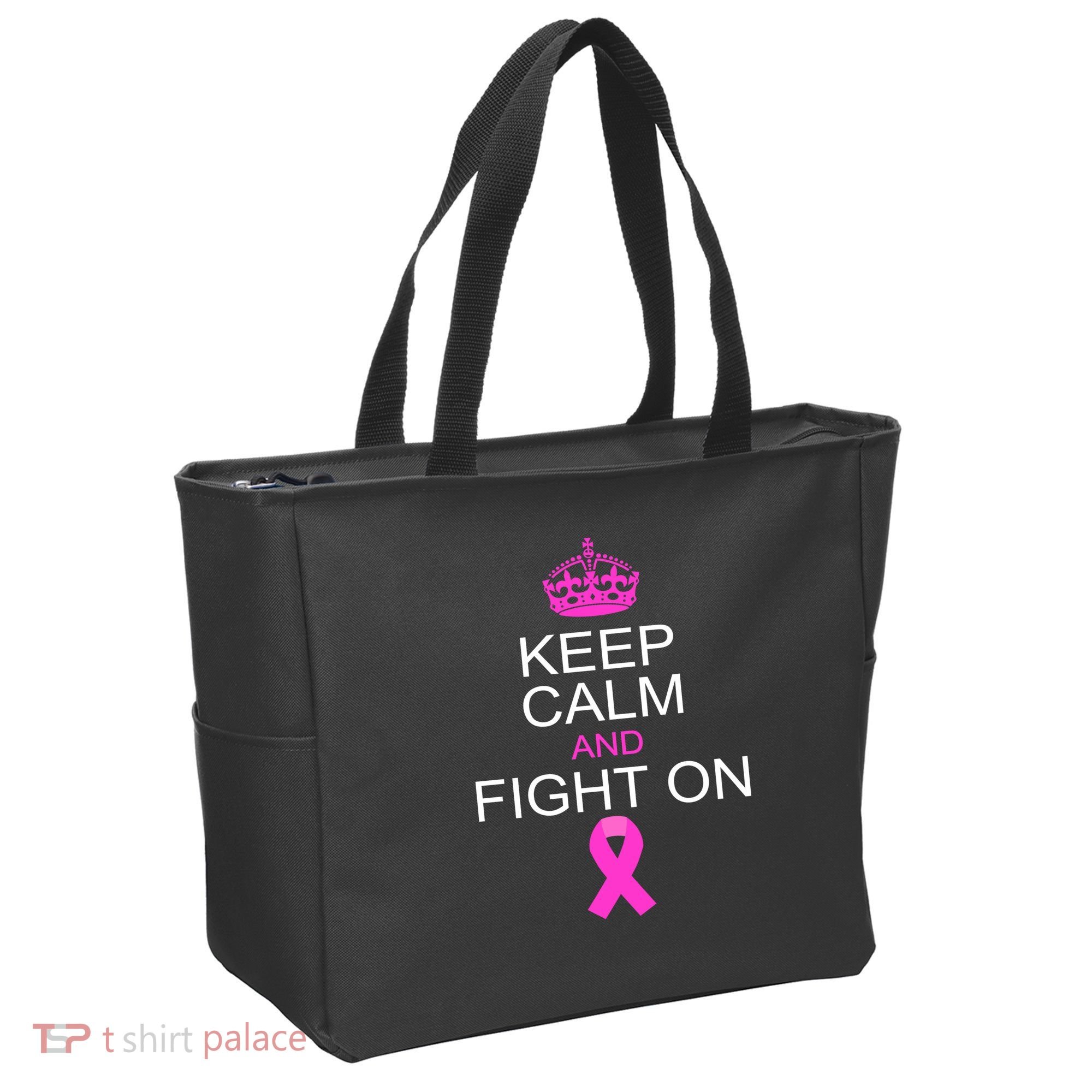 Keep Calm And Fight On Support Tote Bag