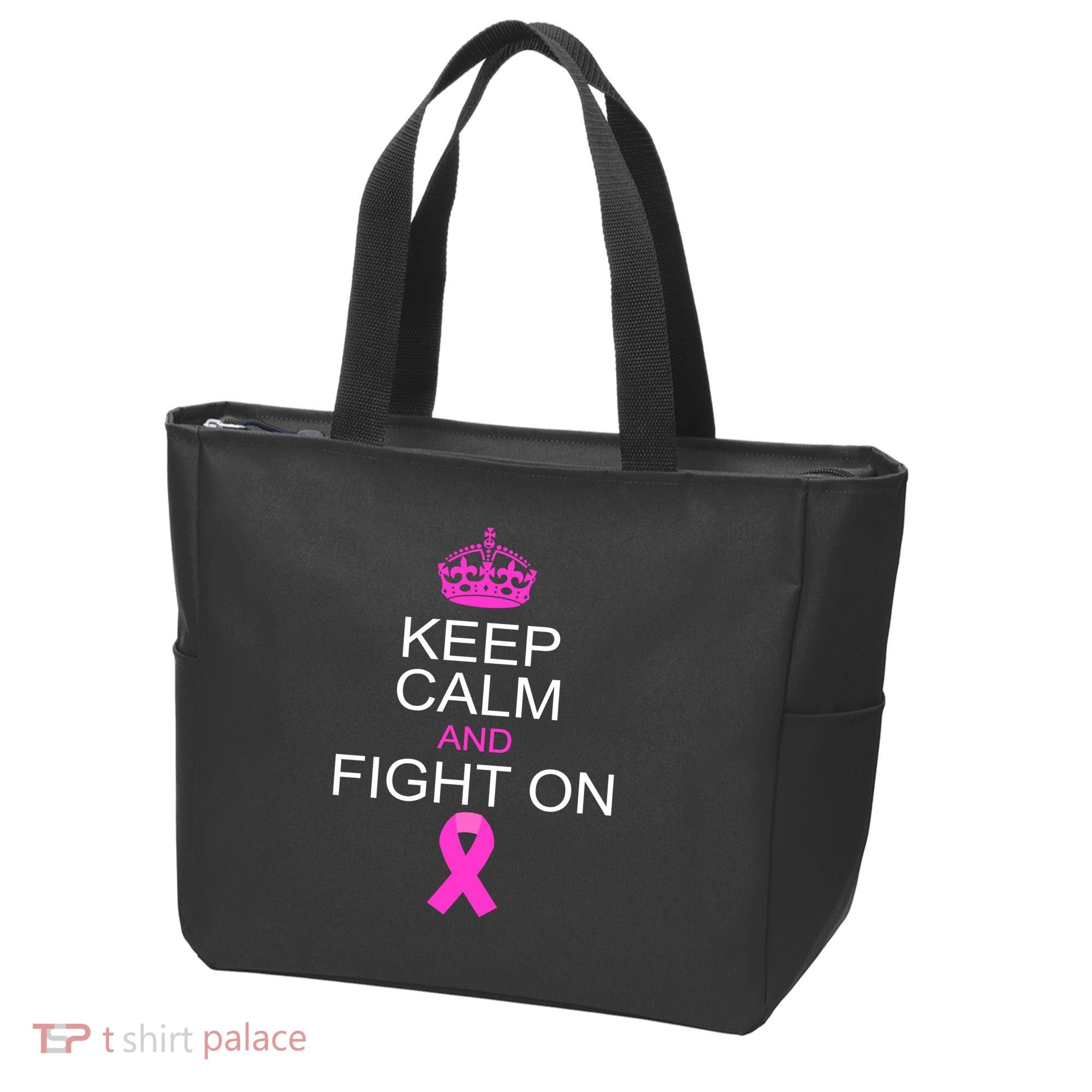 Keep Calm And Fight On Support Tote Bag