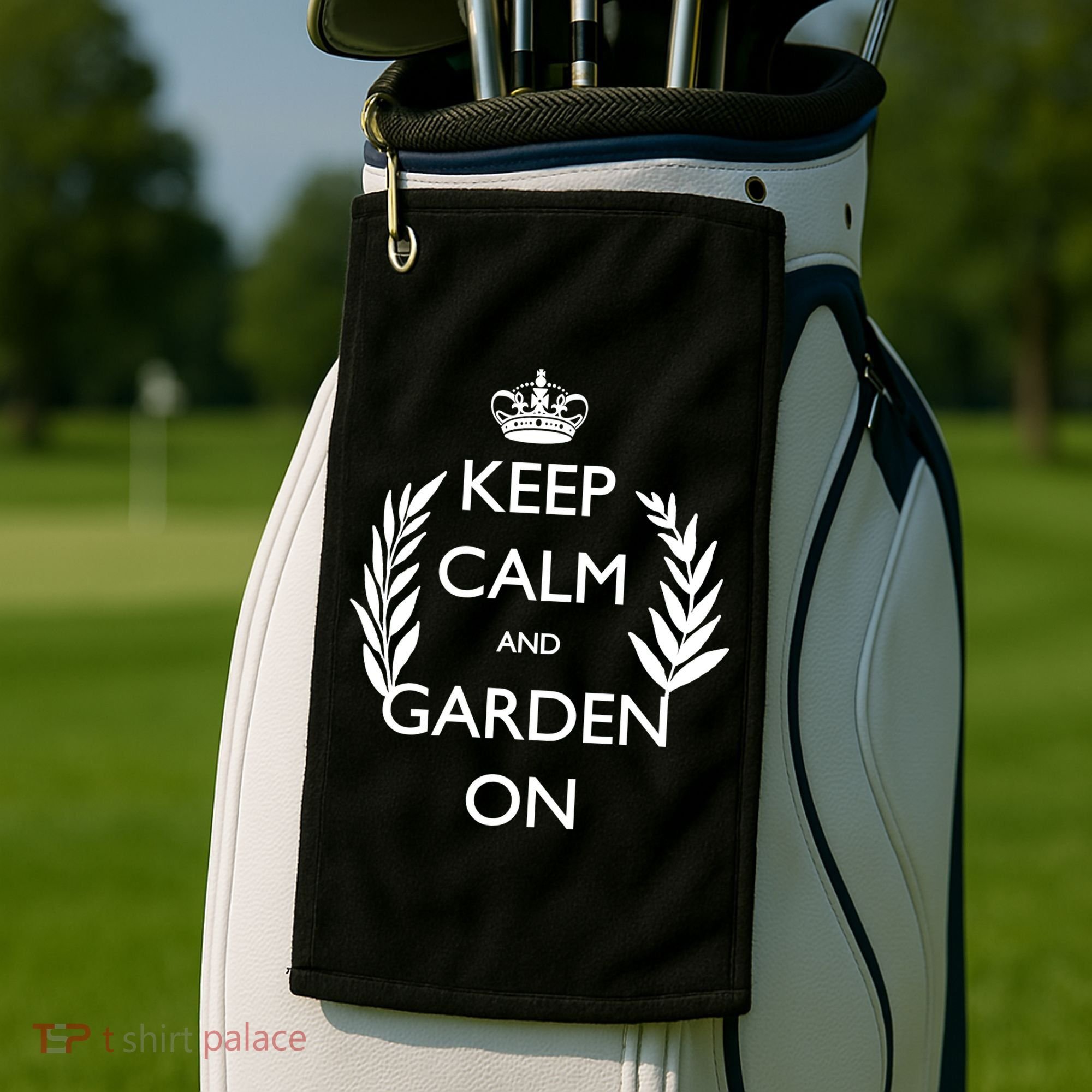 Keep Calm And Garden On Golf Towel