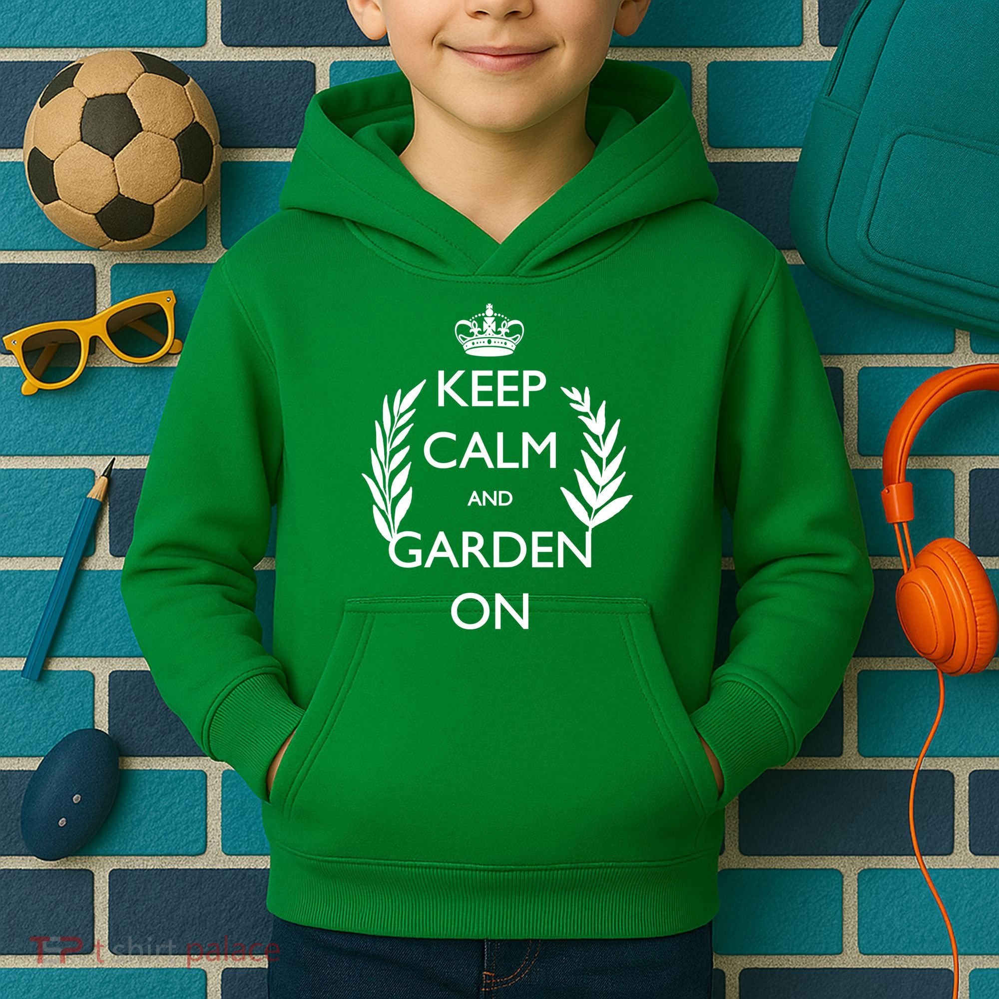Keep Calm And Garden On Kids Hoodie