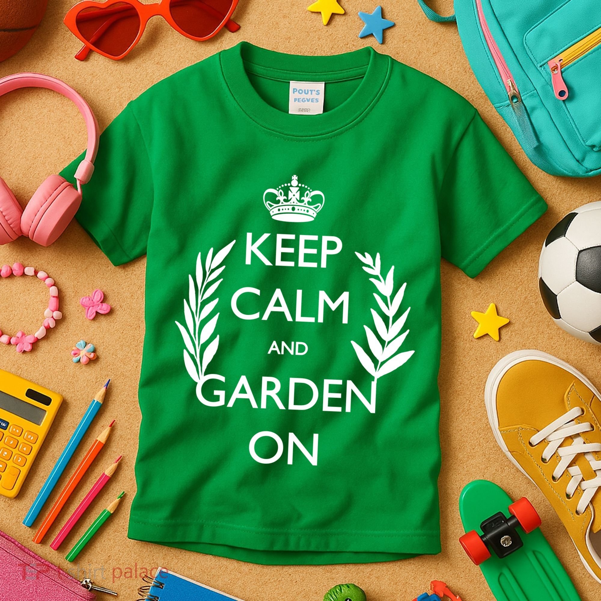Keep Calm And Garden On Kids T-Shirt
