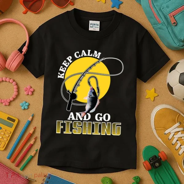 Keep Calm and Go Fishing Kids T-Shirt