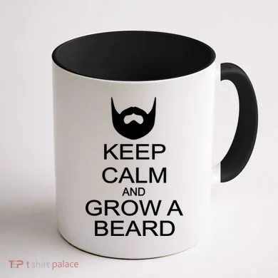 Keep Calm and Grow a Beard Coffee Mug back