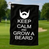 Keep Calm and Grow a Beard Golf Towel thumb 1