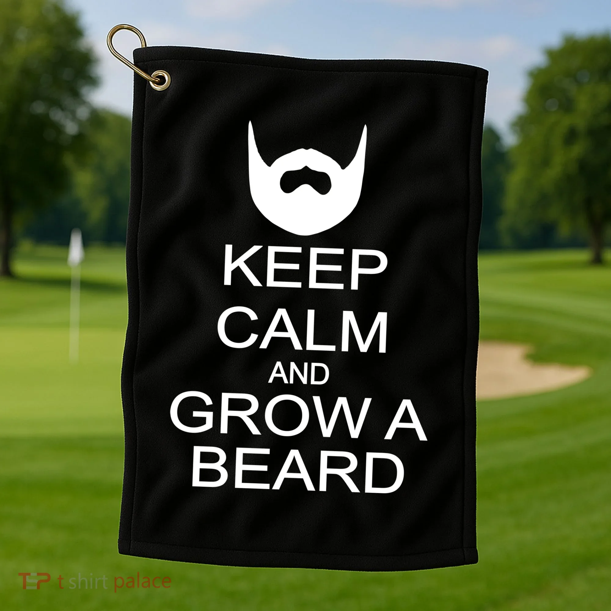 Keep Calm and Grow a Beard Golf Towel