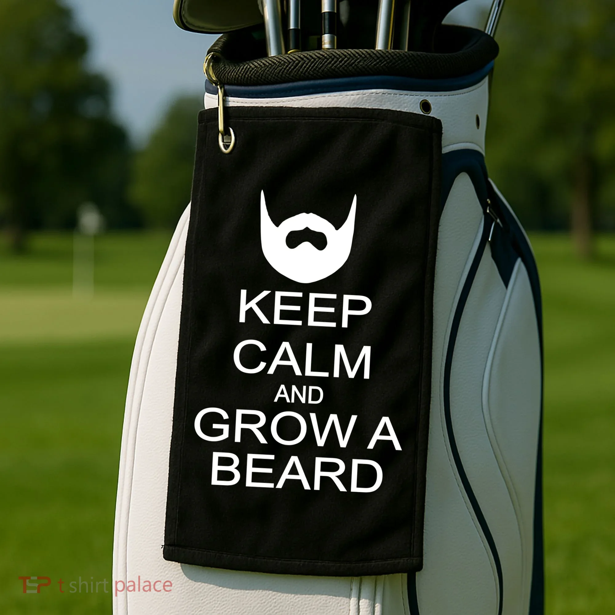 Keep Calm and Grow a Beard Golf Towel