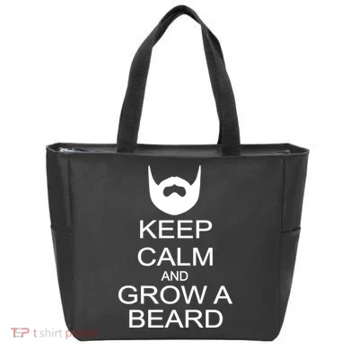 Keep Calm and Grow a Beard Tote Bag
