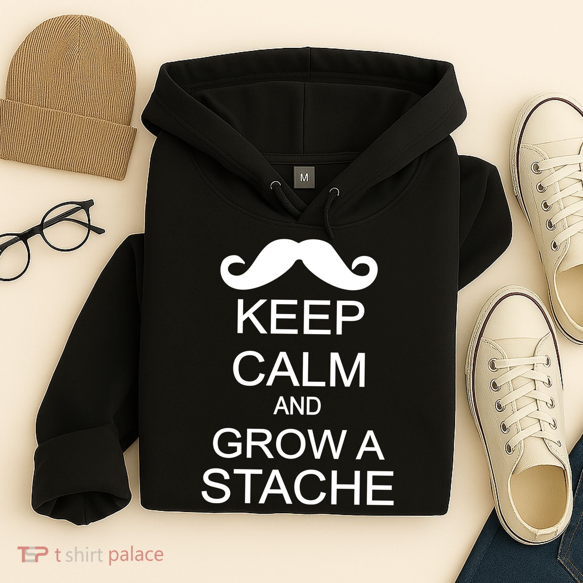 Keep Calm and Grow A Stache Hoodie