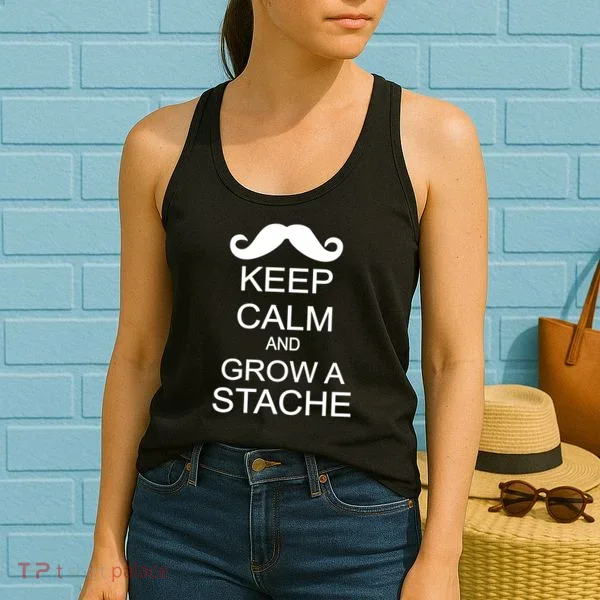 Keep Calm and Grow A Stache Women's Tank Top