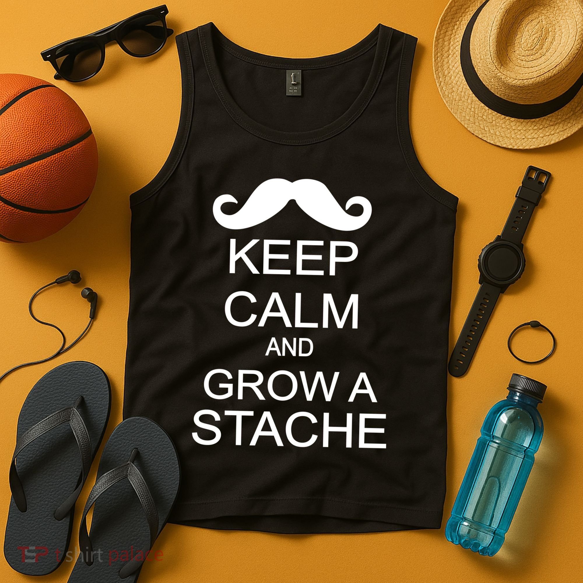 Keep Calm and Grow A Stache Tank Top
