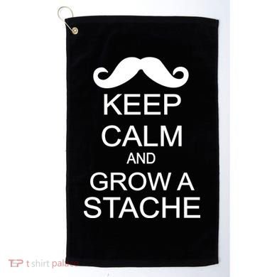 Keep Calm and Grow A Stache Golf Towel