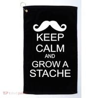 Keep Calm and Grow A Stache Golf Towel thumb 0
