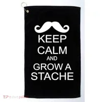 Keep Calm and Grow A Stache Golf Towel thumb 0