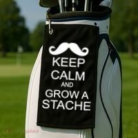 Keep Calm and Grow A Stache Golf Towel thumb 2