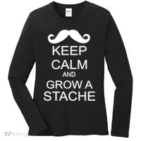 Keep Calm and Grow A Stache Women's Long Sleeve Shirt thumb 0