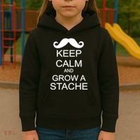 Keep Calm and Grow A Stache Kids Hoodie thumb 3