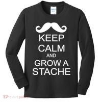 Keep Calm and Grow A Stache Kids Long Sleeve Shirt thumb 0