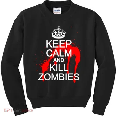 Keep Calm and Kill Zombies Kids Sweatshirt