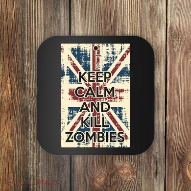 Keep Calm and Kill Zombies Vintage Coaster