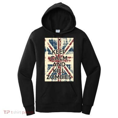 Keep Calm and Kill Zombies Vintage Women's Hoodie