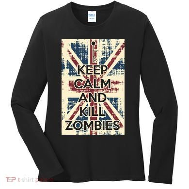 Keep Calm and Kill Zombies Vintage Women's Long Sleeve Shirt