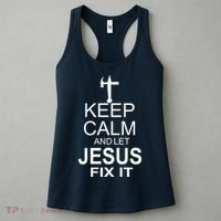 Keep Calm And Let Jesus Fix It Women's Tank Top thumb 3