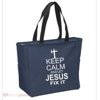 Keep Calm And Let Jesus Fix It Tote Bag thumb 2