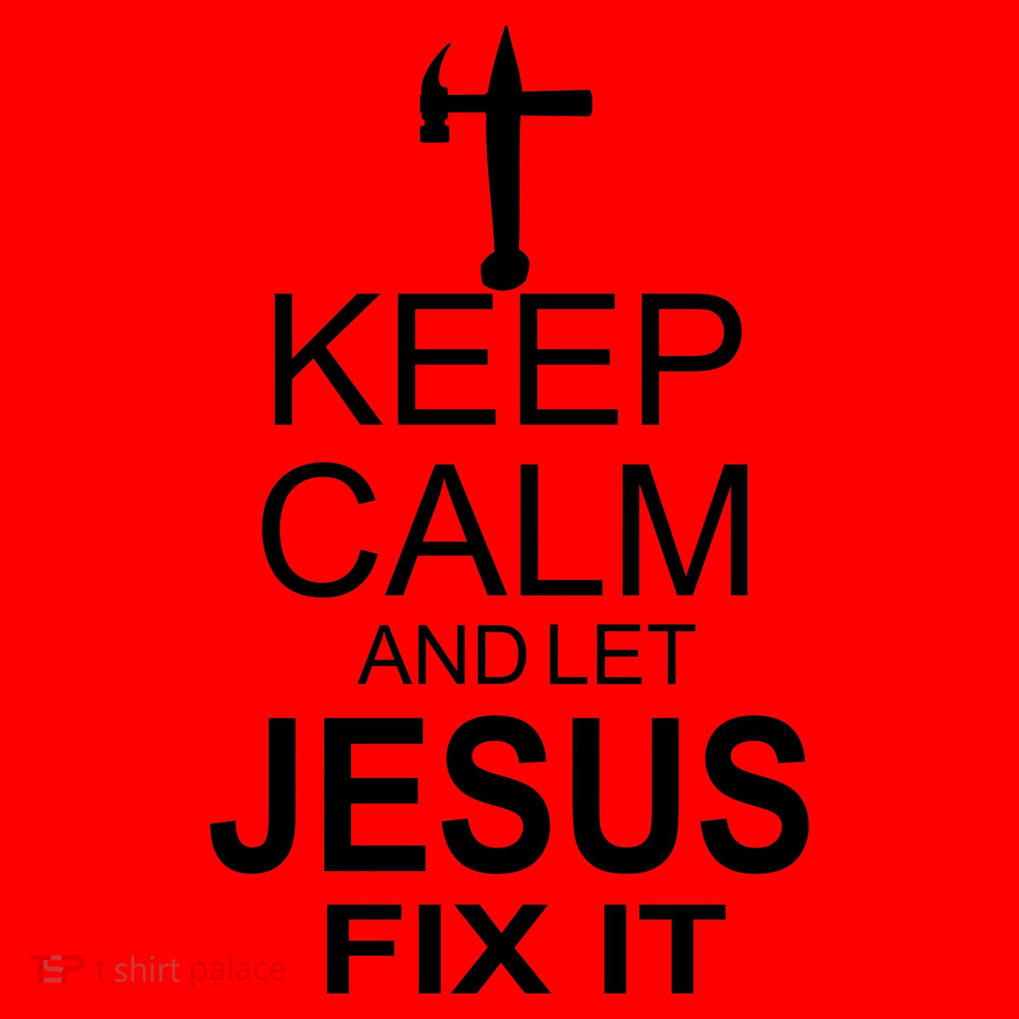 Keep Calm And Let Jesus Fix It Santa Hat