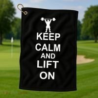 Keep Calm And Lift On Golf Towel thumb 1